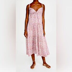 EUC La Vie Rebecca Taylor Sun Dress Midi Floral Small 🥰